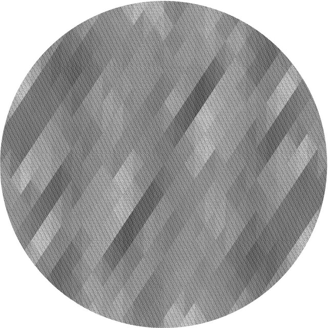 Ahgly Tapis Rond Lavable en Machine Intérieur Transitionnel Gris Foncé, 4 Pieds Rond