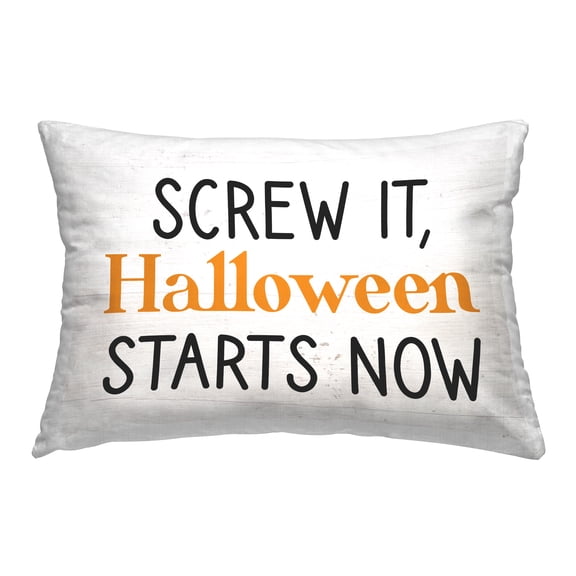 Stupell Industries Halloween Starts Now Decorative Printed Throw Pillow, 14 x 20