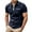 Dark Blue, variant on Men's Short Sleeve Polo Shirts Quarter-Zip Casual Slim Fittops Lapel Neck Basic V Neck Tees Light Gray S