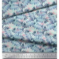 thumbnail image 2 of Soimoi Green Rayon Fabric Pecan Leaves Printed Fabric 1 Yard 58 Inch Wide, 2 of 3