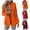 Orange, variant on Lovzfmll Blazers for Women, Solid Color Slim Fit Blazer, Chic Suit Jacket, Fall Clothing