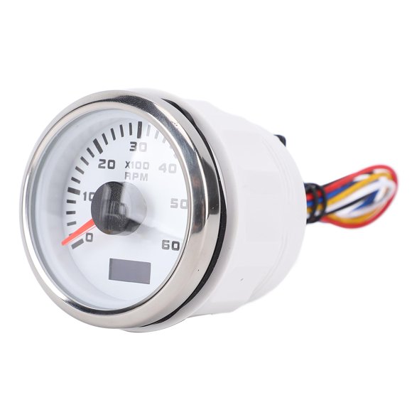 Tachomètre de Voiture 52mm avec Compteur d'Heures pour Camion Tracteur RV Bateau 6000RPM Rétroéclairage 7 Couleurs