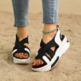 thumbnail image 4 of Women's Sandals Wedge Breathable Open Toe Summer Women's Trendy Solid Color Ankle Strap Women Footwear Women's Fashionable Casual Versatile Summer Fashion Beach Shoes Black 5, 4 of 8