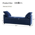 thumbnail image 4 of 59" Storage Bench Upholstered Bed End Foot Stool 2 Throw Pillows Bedroom Entryway Living Room Navy, 4 of 8