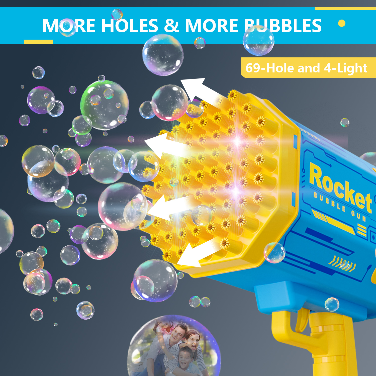 Pallet Deal – Bubble Machine – 69 Hole Bubble Gun – Rechargeable