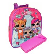 Angle View: LOL Surprise Mini 12" Backpack Merbaby Check Meowt w/ Sliding Pencil Case Set