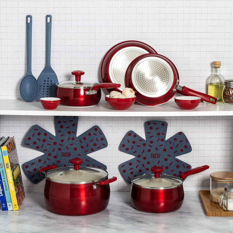 Tasty 16pc Cookware Set Red - Walmart.com