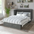 thumbnail image 3 of AFI Nantucket Queen Solid Wood Murphy Bed Chest with Mattress, Drawer & Charger in Gray, 3 of 21