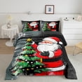 thumbnail image 2 of Feelyou Cartoon Santa Claus 01, Green Xmas Tree Twin Comforter Sets, Dreamy Winter Christmas Reversible Bedding Set, Ultra Soft Home Decor, 2pcs, 2 of 8