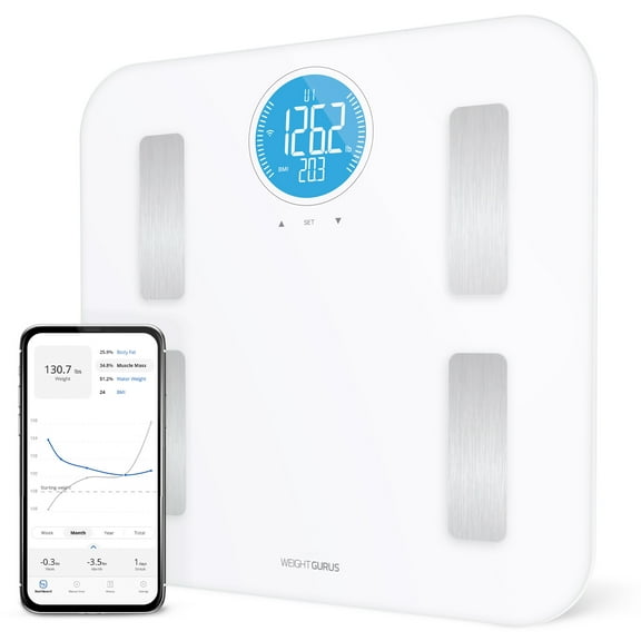 Greater Goods Tempered Glass Body Weight Scale with 4 AAA Batteries, LCD, 400 lb Capacity