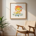 thumbnail image 6 of Lion, Safari Animals, Jungle Animals, Blue Flowers, Boy Nursery - Illustration Watercolor Animal Floral Whimsical Flowers Unframed Wall Art Print 6 x 6 inches, 6 of 9