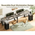 thumbnail image 4 of ODK 61'' L Shaped Desk with 4 Drawers, Reversible Corner Desk with Storage, Gaming Table with Power Outlets, USB Ports, PC Case Shelf, Computer Desk for Home Office, Study, Easy Assembly, Gray Oak, 4 of 16