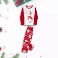 thumbnail image 1 of Conjunto De Pijamas De 2 Piezas Conjunto de pijama familiar de 2 piezas Conjunto informal de manga larga con estampado de alce y pantalones Traje diario Ygjytge Niño Rojo 5T para Niño, 1 of 9
