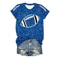 thumbnail image 5 of Game Day T-Shirts Women Sequin Football Love Heart Printed Short Sleeve Crewneck Tops 2025 Trendy Casual Classic Fit Tees Z002-Blue M, 5 of 5