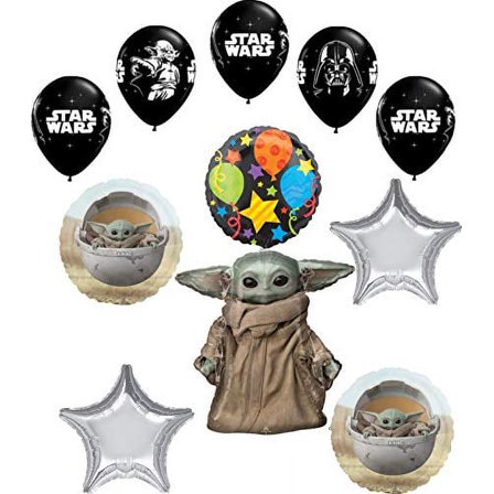 Star Wars Mandalorian the Child Birthday Party Supplies Baby Yoda Balloon Bouquet Decorations