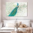 thumbnail image 2 of Elephant Stock Spring Peacock I Wall Art - Horizontal Canvas Wall Art - Living Room Wall Decor - Animal Canvas - Turquoise And White Decor By James Wiens - 51" x 34", 2 of 5