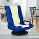 Gymax Chaise de Sol de Jeu Pliant Canapé Paresseux Pivotant Réglable à 6 Positions avec Accoudoir Bleu – image 4 sur 10