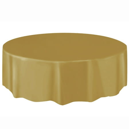 plastic round tablecloth 1ct gold table