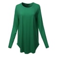 thumbnail image 1 of A2Y Women's Premium Solid Long Sleeve Round Hem Crew Neck Top Shirt Forest Green 3XL, 1 of 7