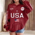 thumbnail image 3 of LNMQLPDBS Girls Graphic Hoodie Casual Long Sleeve Pullover Hooded Sweatshirt with Kangaroo Pocket 4th of July Patriotic Outfit for Kids Tween Girl Top, 3 of 3