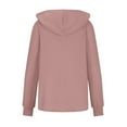 thumbnail image 3 of AXXD Pink Basic Oversized Tshirts for Women 2024 Fall Winter Casual Hooded Shirts Long Sleeve Drawstring Button Hoodies Sweatshirts Tops, 3 of 4