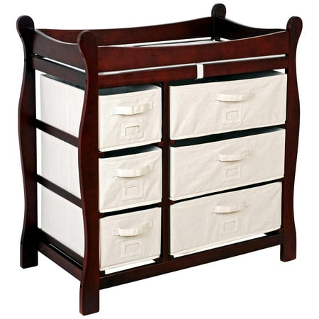 - Badger Basket - Changing Table with Six Baskets, Cherry
