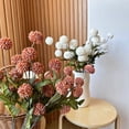thumbnail image 5 of suxuMhao Artificial Flowers - 5 Pcs 20IN White Artificial Ball Mums, Mums Artificial Flowers for Outdoors/Indoors, Fake Mum Flowers, Artificial Fall Flowers for Home Garden Patio Balcony Decor​, 5 of 5
