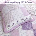 thumbnail image 3 of Cozy Line Home Fashions Love of Lilac Ensemble de Courtepointe de Literie, Orchidée Lavande Violet Pâle Floral Véritable Patchwork 100 % Coton Réversible, 3 of 5