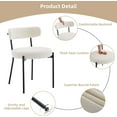 thumbnail image 5 of Dining Chairs Set of 2, Boucle Upholstered Chairs with Adjustable Legs & Backrest for Dining Room, Beige, 5 of 6