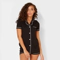 thumbnail image 3 of Cosabella Women's Bella Short Sleeve & Boxer Pajama Set in Black, 3 of 4