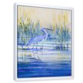 thumbnail image 3 of Designart 'Blue Heron On The Lake Shore' Traditional Framed Canvas Wall Art Print, 3 of 5