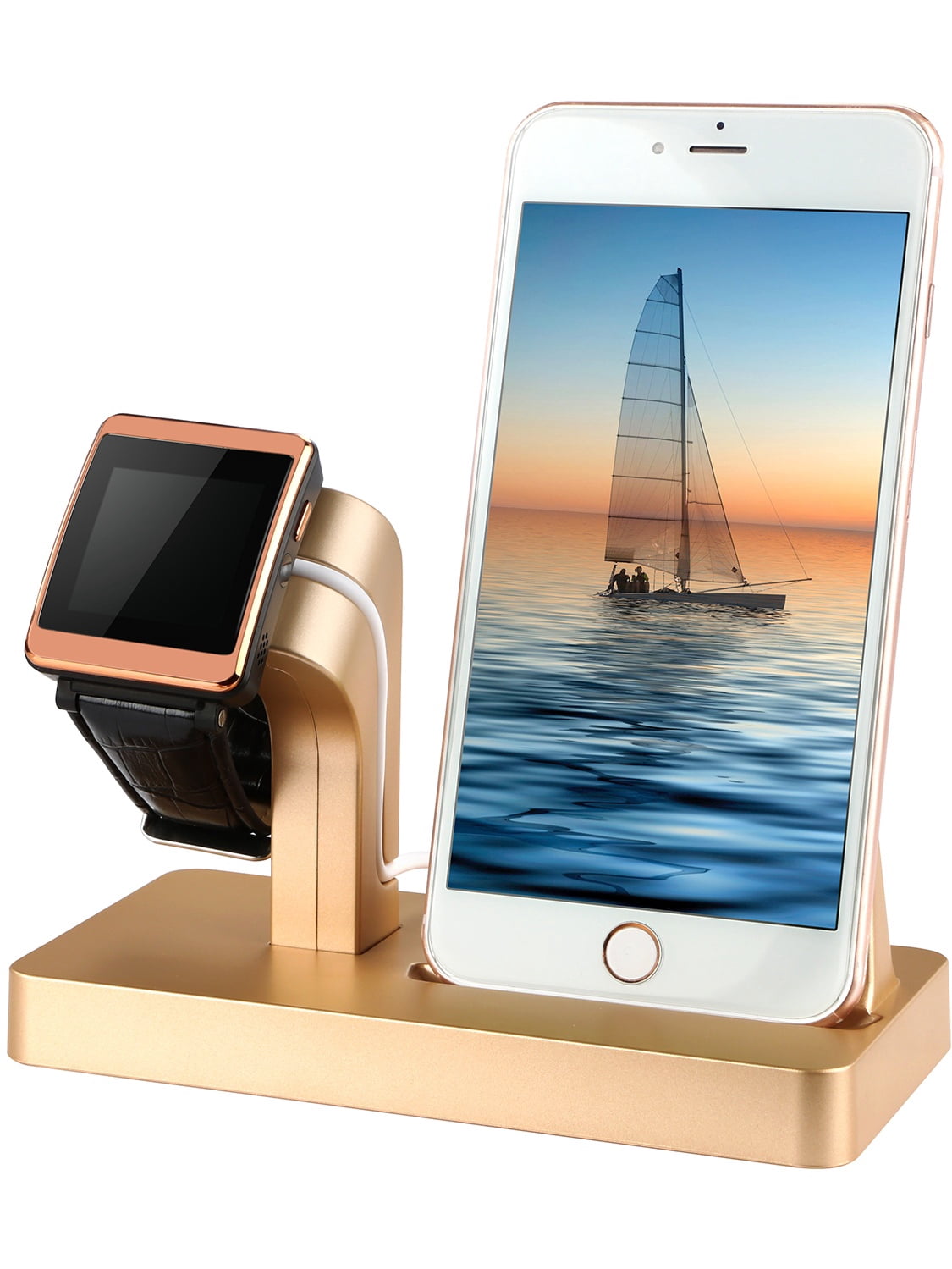 Gpct Apple Watch Iwatch Iphone Charging Stand Cradle Holder Dock Nightstand Station 2 In 1 Iphone 7 Plus 7 6s 6 5s 5c 5 Se Apple Watch Series 1 2 38 Mm 42mm Watch Gold Walmart Com Walmart Com