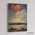 thumbnail image 2 of Vintage Style Atmospheric Clouds Over Lake Canvas Wall Art Print 12X16", 2 of 4