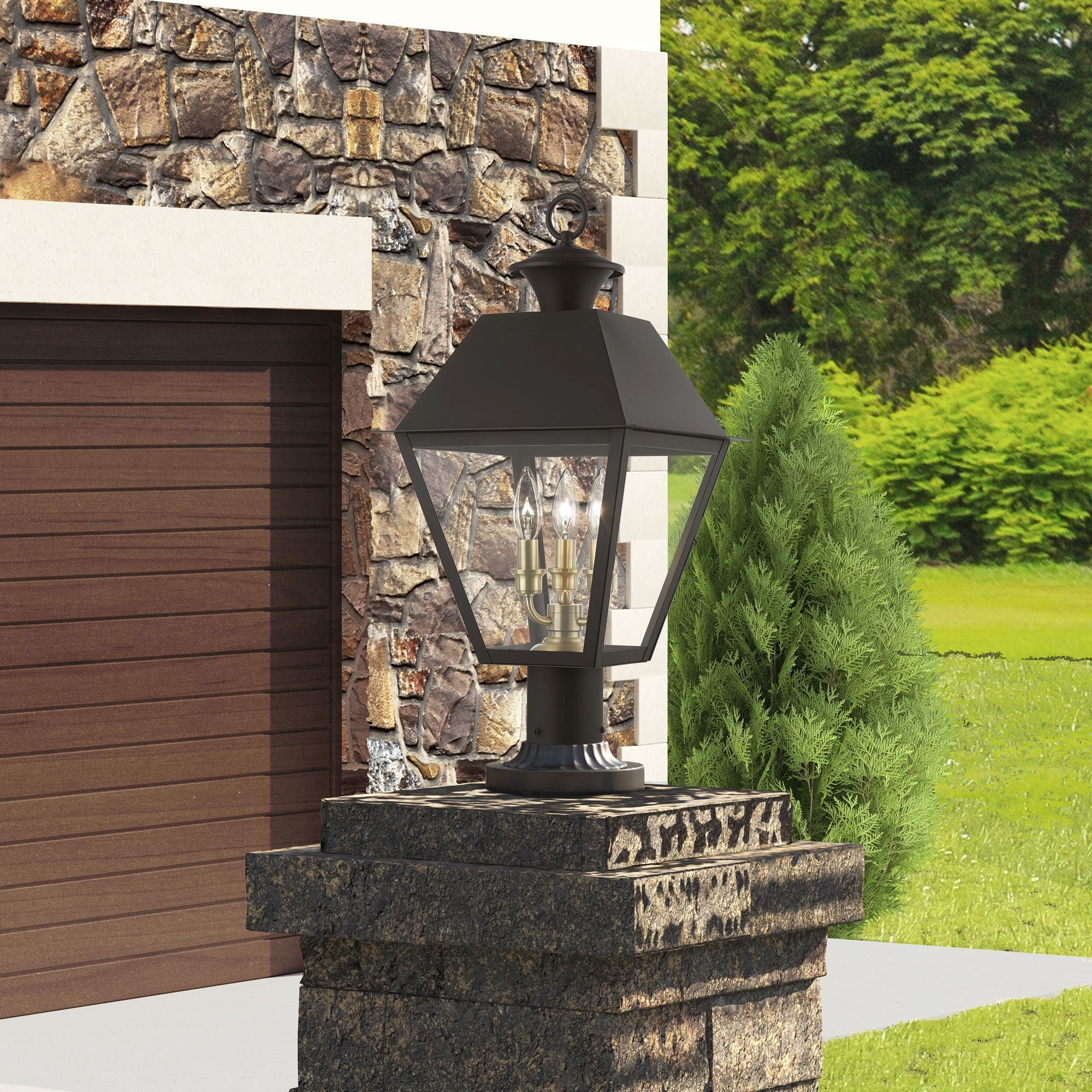 Livex Lighting - Wentworth - 3 Light Large Outdoor Post Top Lantern In Classic