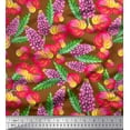 thumbnail image 1 of Soimoi Cotton Duck Fabric Leaves,Laceleaf & Lupine Floral Printed Fabric 1 Yard 42 Inch Wide, 1 of 1