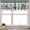 thumbnail image 7 of Ambesonne Farmhouse Valance & Curtain 3 Pcs Set, Muted Colors Folk Barn, 55"x30", Blue Grey and Off White, 7 of 7