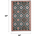 thumbnail image 3 of Fab Habitat Outdoor Rug - Waterproof, Fade Resistant, Crease-Free - Premium Recycled Plastic - Vintage Boho Kilim - Porch, Deck, Balcony, Mudroom, Laundry Room, Patio - Lhasa - Green - 3 x 5 ft, 3 of 9