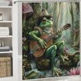 thumbnail image 6 of BCIIG Frog Guitar Forest Bathroom Decor Set with Hooks, Colorful Polyester Fabric Fashion Shower Curtain Set for Home Decoration, Waterproof with Vibrant HD Print 36"x72, 6 of 7