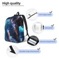 thumbnail image 5 of Naloa Canvas Backpack for Men Women Crystal Pattern White Horse Print Rucksack Casual Travel Daypack Large and Small Durable College Tote Satchel Bookbag for Teens, 5 of 8