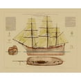 thumbnail image 2 of Vision Studio 24x20 White Modern Wood Framed Museum Art Print Titled - Antique Ship Plan VII, 2 of 4