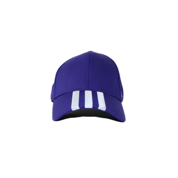 Adidas Three Striped Adjustable Baseball Cap for Men - Sports Hat Royal Purple/White