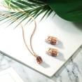 thumbnail image 4 of Gem Stone King 18K Rose Gold Plated Silver Pendant and Earrings Jewelry Set Tiger Eye Moissanite (4.70 Cttw), 4 of 4