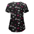 thumbnail image 3 of Womens Scrubs V-Neck Medical Scrub Top Short Sleeve Plus Size Blouse Workwear Scrubs Cute Cartoon Print Nurse Uniform Shirts with Pockets, 3 of 4