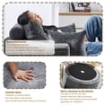 thumbnail image 3 of FFH 55" Oversized Round Chaise Lounge, Cloud Lazy Sofa Chair with Cylindrical Backrest Pillow, Chenille Gray, 3 of 7