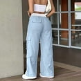 thumbnail image 4 of Juslio Women Pants Striped Casual Comfortable High Waist Straight Pants, 4 of 6