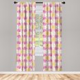 thumbnail image 2 of Ambesonne Pink Curtains, Lily Flowers Geometric Back, Pair of 28"x63", Pastel Brown Dried Rose, 2 of 4