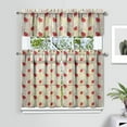 thumbnail image 2 of 3 PCS Ladybug Print Kitchen Curtains Set with Valance - Cute Cartoon Ladybird Polka Dot Tier Curtains for Farmhouse Windows (54x18 + 2x27.5x36 Inch), 2 of 6