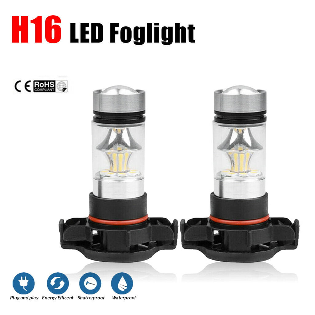LED Fog Light Bulbs for 2007-2015 Chevy Silverado 1500 White 6000K 5202 H16 100W