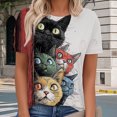 thumbnail image 3 of jowamay Cat Graphic Tees for Women Crew Neck Short Sleeve Casual Tee Shirt Retro Holiday Summer Tops for Dating Daily Wear, 3 of 6