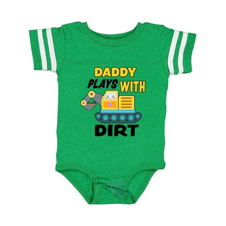 

Inktastic Daddy Plays with Dirt with Cute Bulldozer Gift Baby Boy or Baby Girl Bodysuit